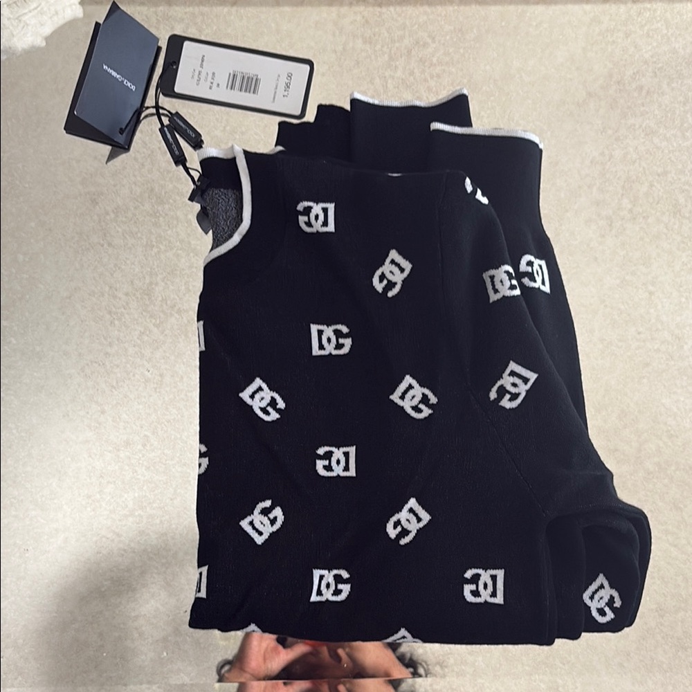 Dolce & Gabbana Black and White Graphic Sweater